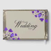 Paarse Floral en Antiek zilverhuwelijk Gastenboek (Achterkant)