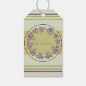 Paarse Floral en groen Cadeaulabel (Voorkant)