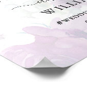 Paarse Floral en kalligrafie Welkomstteken Poster (Hoek)