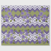 Paarse Floral en Modern Patterned Gift Wrap Cadeaupapier (Vlak)