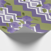 Paarse Floral en Modern Patterned Gift Wrap Cadeaupapier (Hoek)
