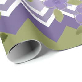 Paarse Floral en Modern Patterned Gift Wrap Cadeaupapier