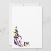 Paarse Floral Engagement Party Kaart (Achterkant)