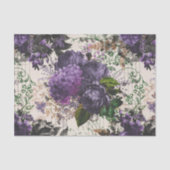 Paarse Floral Ephemera Tissuepapier (Voorkant)