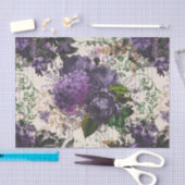 Paarse Floral Ephemera Tissuepapier (Craft)