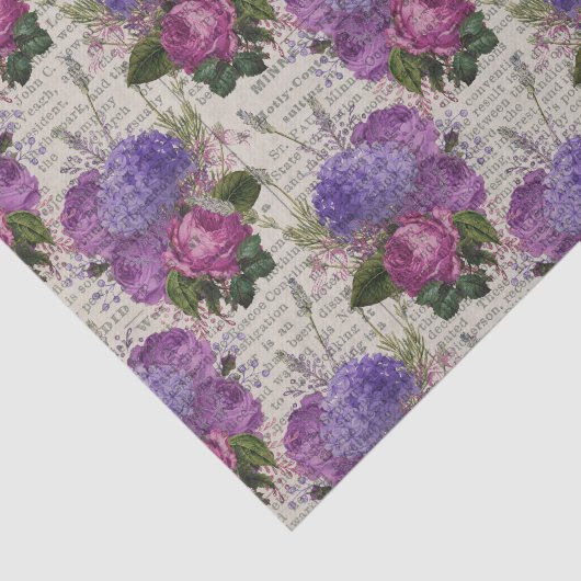 Paarse Floral Ephemera Tissuepapier (Detail)