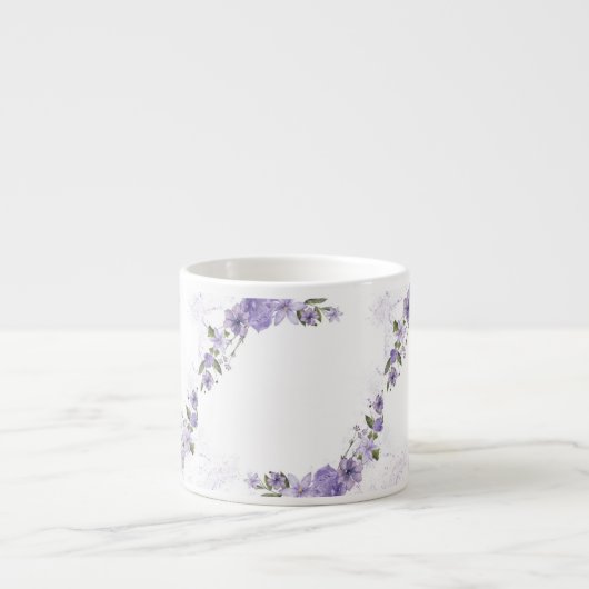 Paarse Floral Espresso Kop (Voorkant)