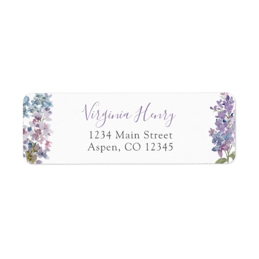 Paarse Floral Etiket (Voorkant)