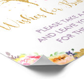 Paarse Floral Fairy Wishes for Baby Sign Game Poster (Hoek)