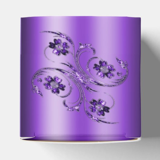 Paarse Floral Favor Box Bedankdoosjes (Bovenkant)
