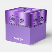 Paarse Floral Favor Box Bedankdoosjes (Achterkant)