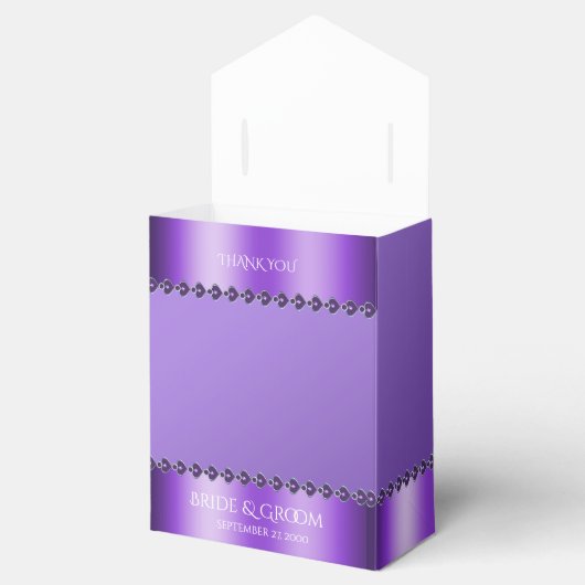 Paarse Floral Favor Box Bedankdoosjes (Geopend)