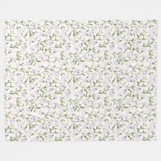  Paarse Floral Fleece Deken (Voorkant (Horizontaal))