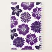 Paarse Floral Flowers Pattern Persoonlijke naam Planner (Achterkant)