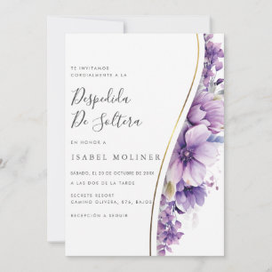 Paarse Floral Foliage Goud Spaans Vrijgezellenfees Kaart