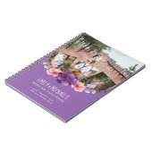 Paarse Floral Foto Collage Weddenschap Notitieboek (Linkerzijde)