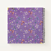 Paarse Floral Foto Collage Weddenschap Notitieboek (Achterkant)