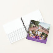 Paarse Floral Foto Collage Weddenschap Notitieboek (Binnen)