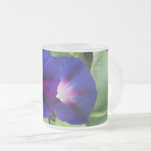 Paarse Floral Frosted Glass Mok (Voorkant rechts)
