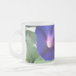 Paarse Floral Frosted Glass Mok