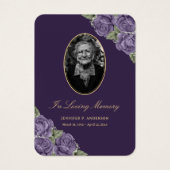 Paarse Floral Funeral Prayer Kaart (Voorkant)