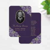 Paarse Floral Funeral Prayer Kaart (Bureau)