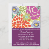 Paarse Floral Garden Bridal Shower Kaart (Voorkant)