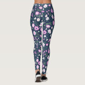 Paarse Floral Garden Patterned | LEGGINGS (Achterkant)