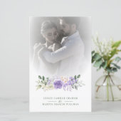 Paarse Floral Garland Romantic Foto bruiloft (Staand voorkant)