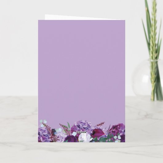 Paarse Floral Geometric Bloom Wedding (Achterkant)