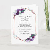 Paarse Floral Geometric Bloom Wedding (Voorkant)