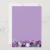 Paarse Floral Geometric Bloom Wedding Kaart (Achterkant)