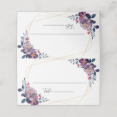 Paarse Floral Geometric Botanical Weddenschap Plaatskaartje (Buitenkant ongevouwen)