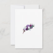 Paarse Floral Geometric Botanical Weddenschap RSVP Kaartje (Achterkant)