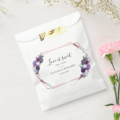 Paarse Floral Geometric Lijst Weddenschap Bedankzakje (Gezegeld)