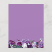 Paarse Floral Geometric Manuscript sparen de Datum (Achterkant)