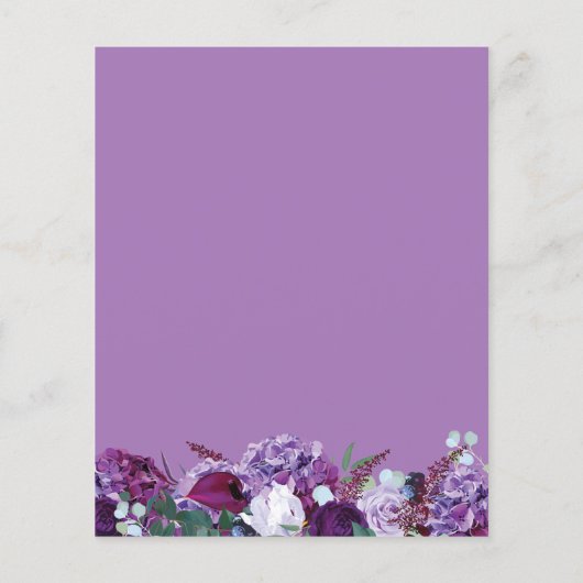 Paarse Floral Geometric Manuscript sparen de Datum (Achterkant)