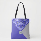 Paarse Floral Geometric Tote Bag (Voorkant)