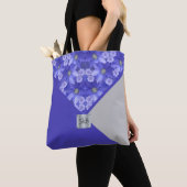 Paarse Floral Geometric Tote Bag (Dichtbij)