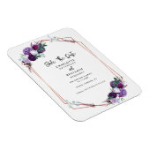 Paarse Floral Geometric Wedding Save the Date Magneet (Rechterzijde)