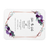 Paarse Floral Geometric Wedding Save the Date Magneet (Horizontaal)