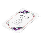 Paarse Floral Geometric Wedding Save the Date Magneet (Linkerzijde)