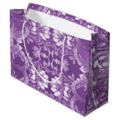 Paarse Floral Gift Bag Groot Cadeauzakje (Achterkant Gekanteld)