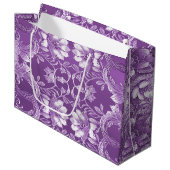 Paarse Floral Gift Bag Groot Cadeauzakje (Voorkant Gekanteld)