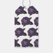 Paarse Floral Glam Gothic Owls Cadeaulabel (Achterkant)