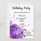 PAARSE FLORAL GLITTER BIRTHDAY KAART (Voorkant)