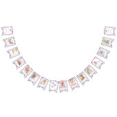 Paarse Floral Glitter Butterfly Maandelijkse banne Vlaggetjes (Alle)