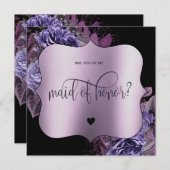 Paarse Floral Gothic ben je mijn eerbewijs? Kaart (Voorkant / Achterkant)