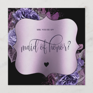 Paarse Floral Gothic ben je mijn eerbewijs? Kaart