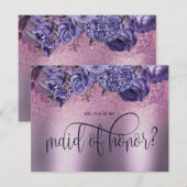 Paarse Floral Gothic ben je mijn eerbewijs? Kaart (Voorkant / Achterkant)